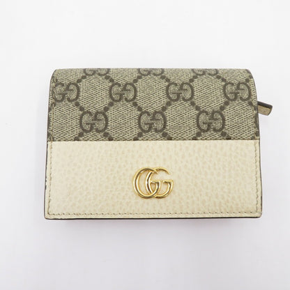 GUCCI | グッチ GGスプリーム ダブルG カードケース ウォレット 二つ折り財布 658610･496334 ベージュ【瀬戸大橋店】