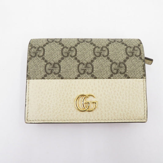 GUCCI | グッチ GGスプリーム ダブルG カードケース ウォレット 二つ折り財布 658610･496334 ベージュ【瀬戸大橋店】