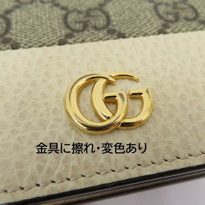 GUCCI | グッチ GGスプリーム ダブルG カードケース ウォレット 二つ折り財布 658610･496334 ベージュ【瀬戸大橋店】