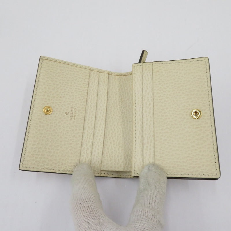 GUCCI | グッチ GGスプリーム ダブルG カードケース ウォレット 二つ折り財布 658610･496334 ベージュ【瀬戸大橋店】