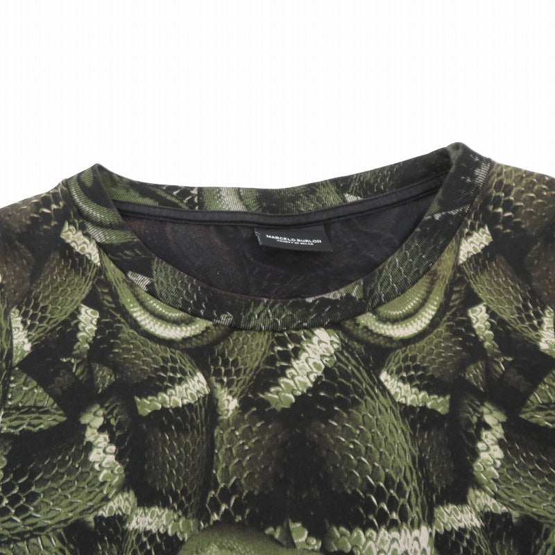 MARCELO BURLON | マルセロブロンマルセロバーロンマルセロバロン 蛇柄 半袖Ｔシャツ マルチカラー サイズ：M【瀬戸大橋店】