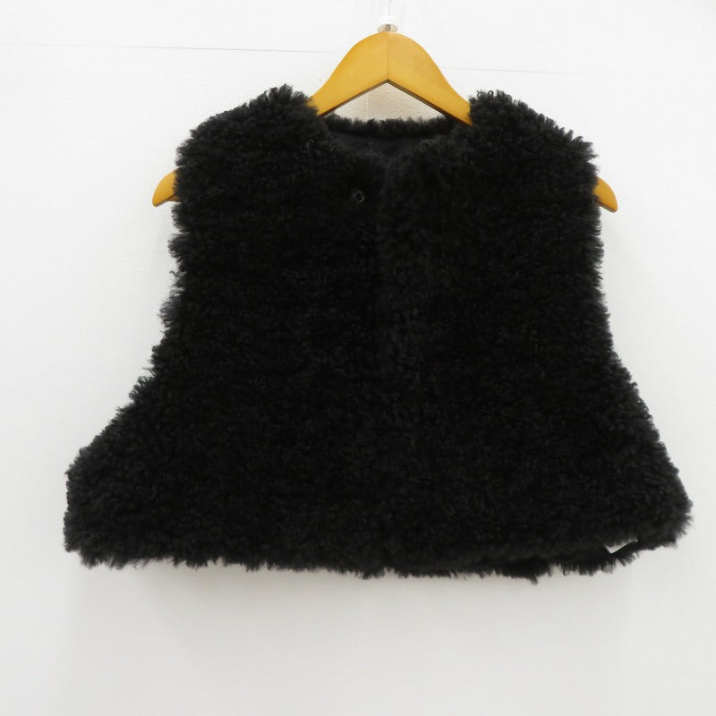HYKE | ハイク FAUX SHEARLING CROPPED VEST 25AW ベスト 37-07-55-07054 ブラック サイズ：FreeSize【瀬戸大橋店】