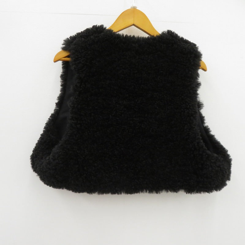 HYKE | ハイク FAUX SHEARLING CROPPED VEST 25AW ベスト 37-07-55-07054 ブラック サイズ：FreeSize【瀬戸大橋店】