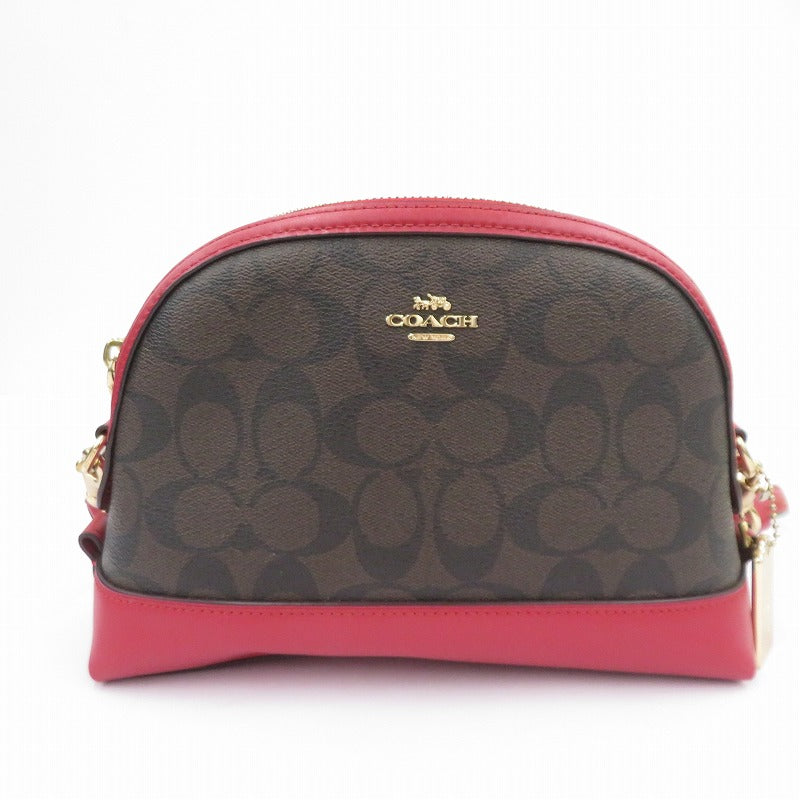 COACH | コーチ シグネチャー ショルダーバッグ F1981-F76674 ブラウン × レッド【瀬戸大橋店】