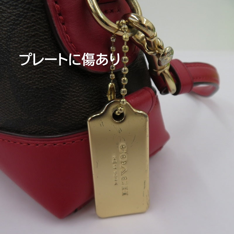 COACH | コーチ シグネチャー ショルダーバッグ F1981-F76674 ブラウン × レッド【瀬戸大橋店】