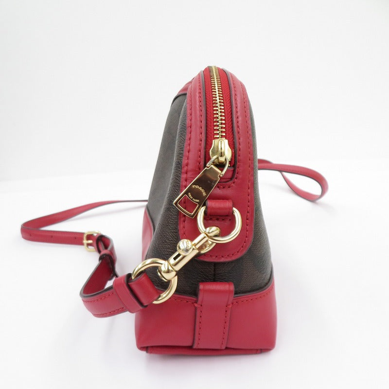 COACH | コーチ シグネチャー ショルダーバッグ F1981-F76674 ブラウン × レッド【瀬戸大橋店】