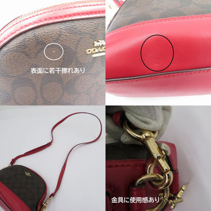 COACH | コーチ シグネチャー ショルダーバッグ F1981-F76674 ブラウン × レッド【瀬戸大橋店】