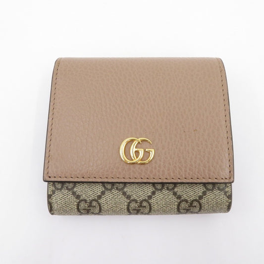 GUCCI | グッチ GGスプリーム ダブルG バイカラー ミディアムウォレット 二つ折り財布 598587-493075 ベージュ【瀬戸大橋店】