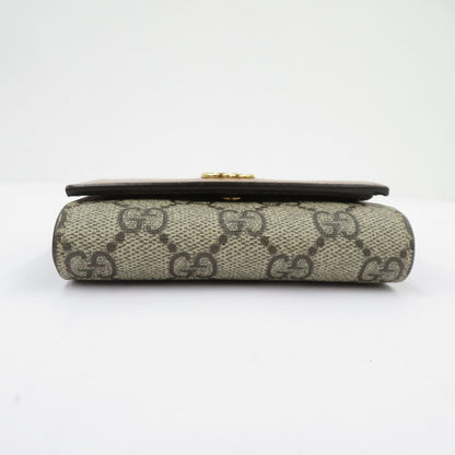 GUCCI | グッチ GGスプリーム ダブルG バイカラー ミディアムウォレット 二つ折り財布 598587-493075 ベージュ【瀬戸大橋店】