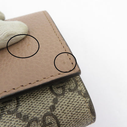 GUCCI | グッチ GGスプリーム ダブルG バイカラー ミディアムウォレット 二つ折り財布 598587-493075 ベージュ【瀬戸大橋店】