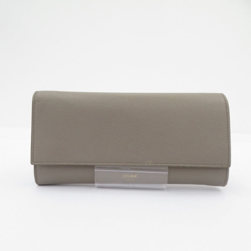 CELINE | セリーヌ ラージフラップウォレット 長財布 10B563BEL グレー【瀬戸大橋店】