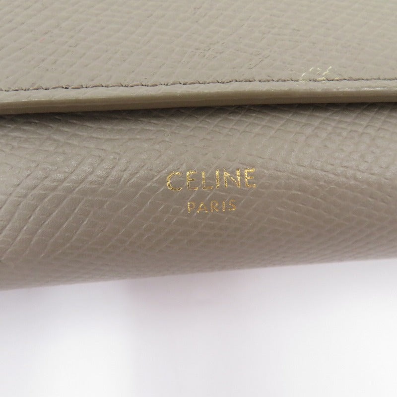 CELINE | セリーヌ ラージフラップウォレット 長財布 10B563BEL グレー【瀬戸大橋店】