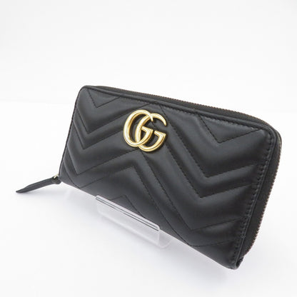 GUCCI | グッチ GGマーモント ダブルG ジップアラウンドウォレット 長財布 443123・0959 ブラック【瀬戸大橋店】