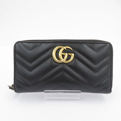 GUCCI | グッチ GGマーモント ダブルG ジップアラウンドウォレット 長財布 443123・0959 ブラック【瀬戸大橋店】
