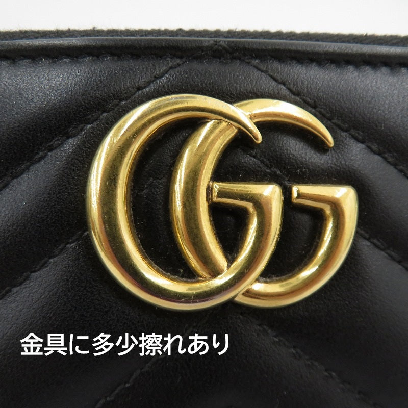 GUCCI | グッチ GGマーモント ダブルG ジップアラウンドウォレット 長財布 443123・0959 ブラック【瀬戸大橋店】