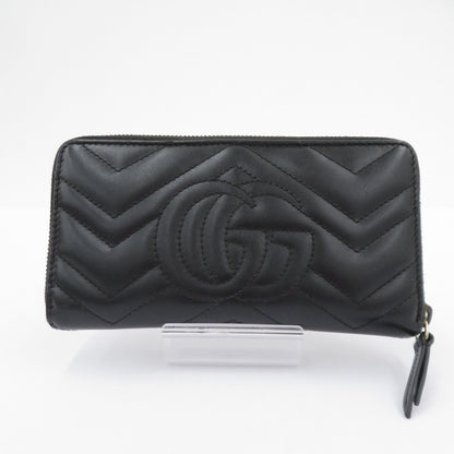 GUCCI | グッチ GGマーモント ダブルG ジップアラウンドウォレット 長財布 443123・0959 ブラック【瀬戸大橋店】