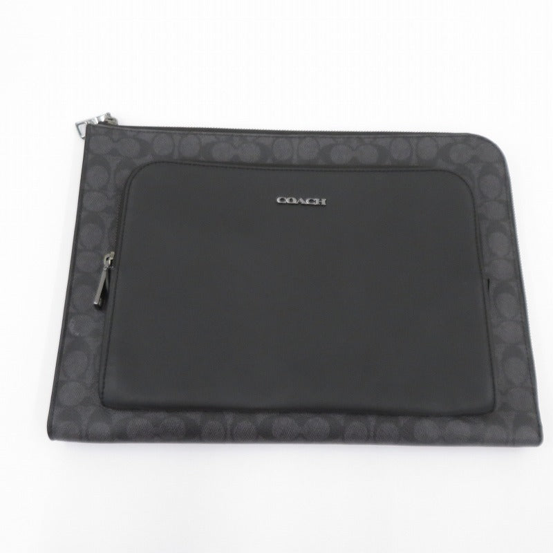 COACH | コーチ シグネチャー クラッチバッグ F2444-CW363 ブラック【瀬戸大橋店】
