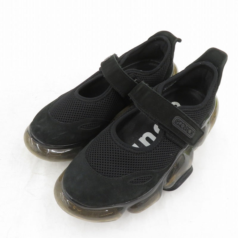 grounds スニーカー サイズ:24.0cm ブラック 24cm【瀬戸大橋店】
