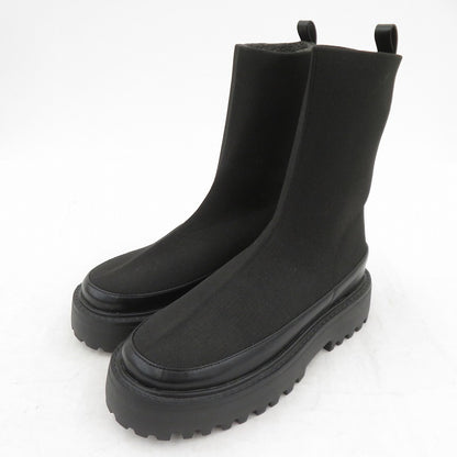 UNITED ARROWS | ユナイテッドアローズ SY/ニットショートブーツ ブーツ サイズ:24.5cm ブラック 24.5cm【瀬戸大橋店】
