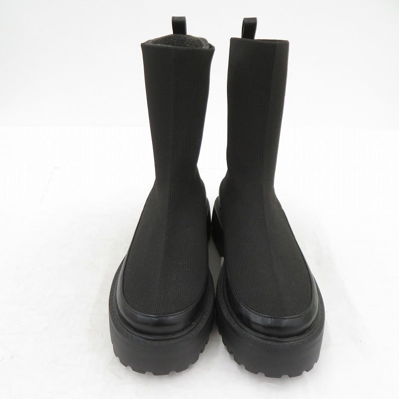 UNITED ARROWS | ユナイテッドアローズ SY/ニットショートブーツ ブーツ サイズ:24.5cm ブラック 24.5cm【瀬戸大橋店】