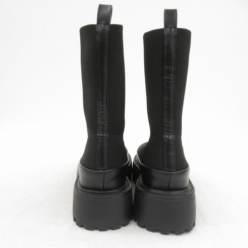 UNITED ARROWS | ユナイテッドアローズ SY/ニットショートブーツ ブーツ サイズ:24.5cm ブラック 24.5cm【瀬戸大橋店】