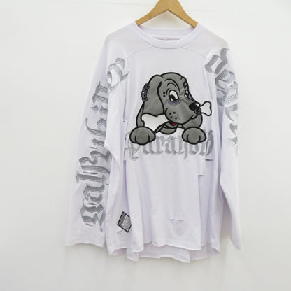 GALFY | ガルフィー 病みに染まりしロンT 長袖Ｔシャツ 143090 ホワイト サイズ：XL【瀬戸大橋店】