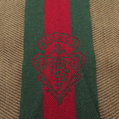 GUCCI | グッチ クレストロゴ ヘリンボーン マフラー ブラウン【瀬戸大橋店】