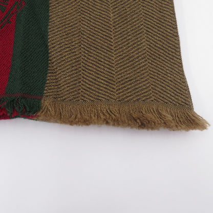 GUCCI | グッチ クレストロゴ ヘリンボーン マフラー ブラウン【瀬戸大橋店】