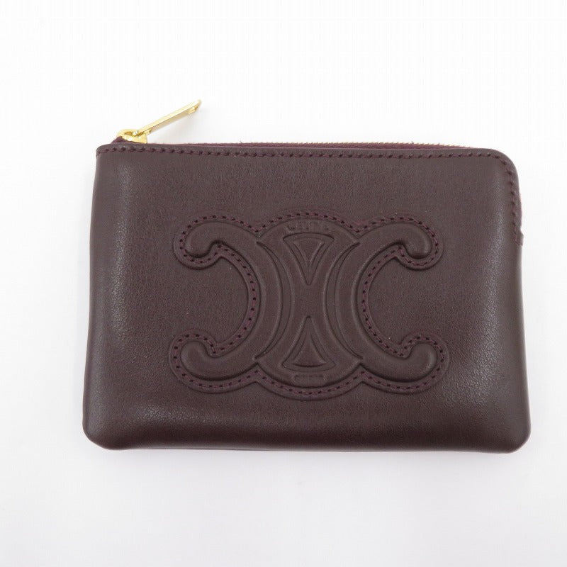 CELINE | セリーヌ コインパース キュイル トリオンフ コインケース 10C663DR8.28DG ボルドー/バーガンディー【瀬戸大橋店】