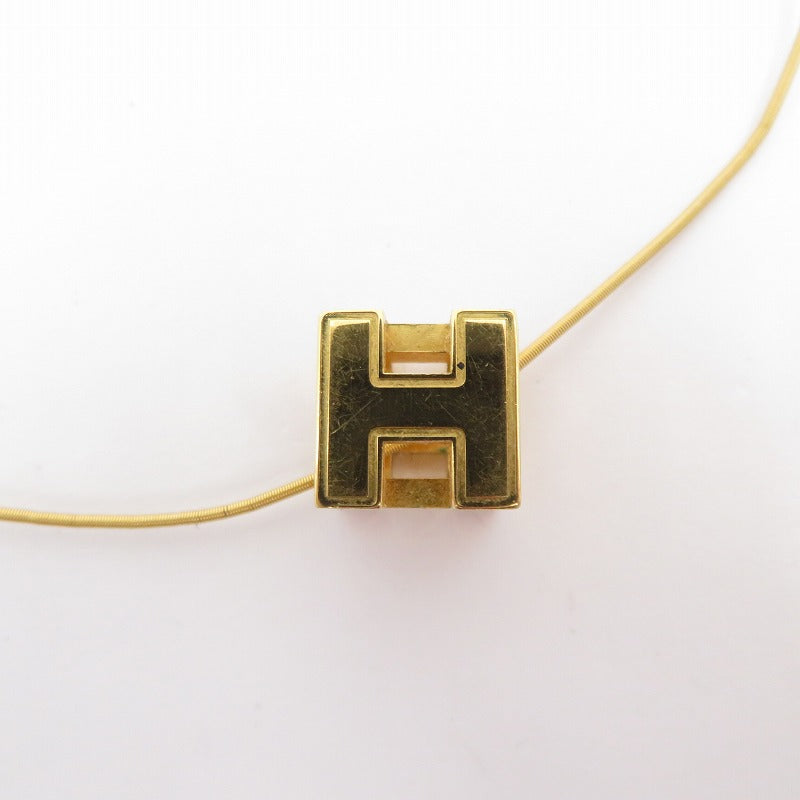 HERMES | エルメス カージュドアッシュ Hキューブ ネックレス オレンジ【瀬戸大橋店】