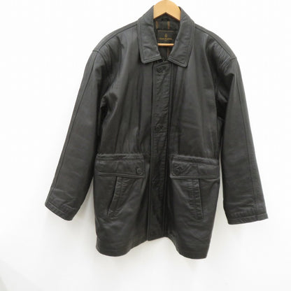 GIANNI VALENTINO ジャケット レザー ブラック サイズ：L【瀬戸大橋店】