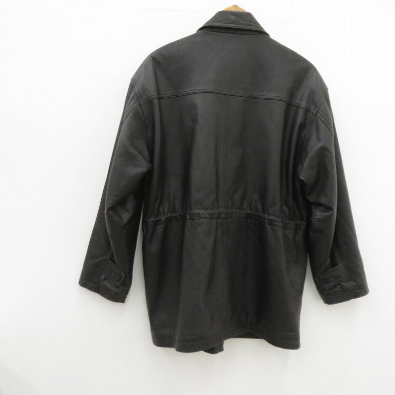 GIANNI VALENTINO ジャケット レザー ブラック サイズ：L【瀬戸大橋店】