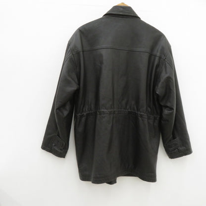 GIANNI VALENTINO ジャケット レザー ブラック サイズ：L【瀬戸大橋店】