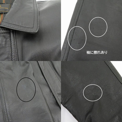 GIANNI VALENTINO ジャケット レザー ブラック サイズ：L【瀬戸大橋店】