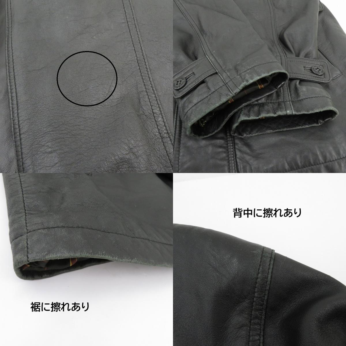 GIANNI VALENTINO ジャケット レザー ブラック サイズ：L【瀬戸大橋店】