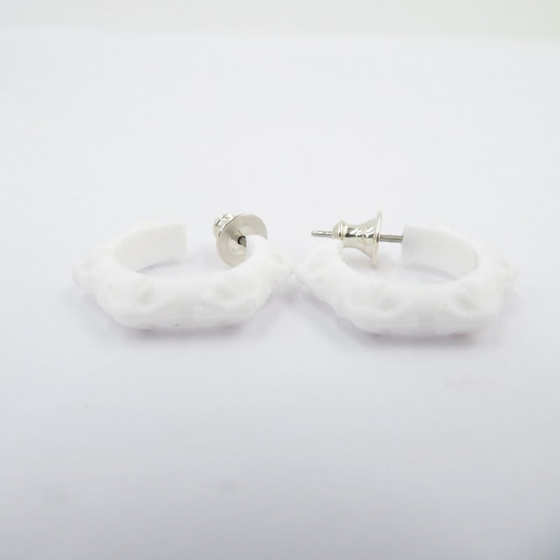 CHROME HEARTS | クロムハーツ RUBBER HOOP CROSS ピアス ホワイト【瀬戸大橋店】