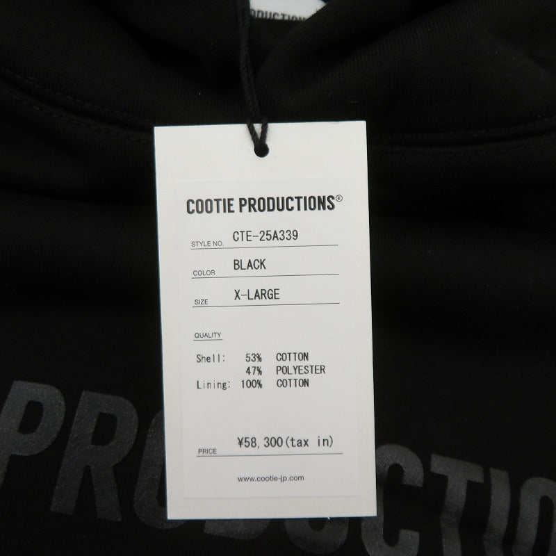 COOTIE | クーティー Swallow Rib Sweat Hoodie パーカー CTE-25A339 ブラック サイズ：XL【瀬戸大橋店】