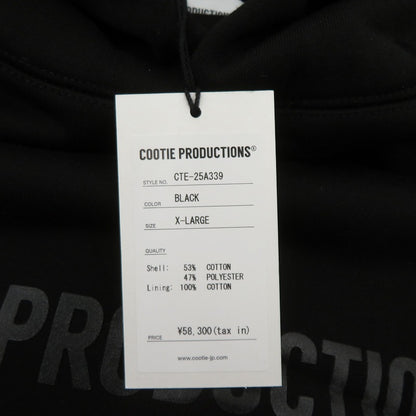 COOTIE | クーティー Swallow Rib Sweat Hoodie パーカー CTE-25A339 ブラック サイズ：XL【瀬戸大橋店】