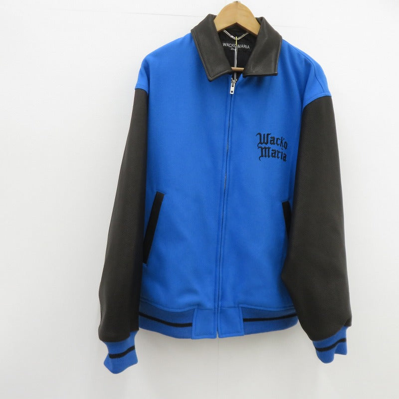 WACKOMARIA | ワコマリア LEATHER VARSITY JACKET( TYPE-2 ) ウールジャケット スタジャン 26SS-WMO-BL06 ブルー サイズ：L【瀬戸大橋店】