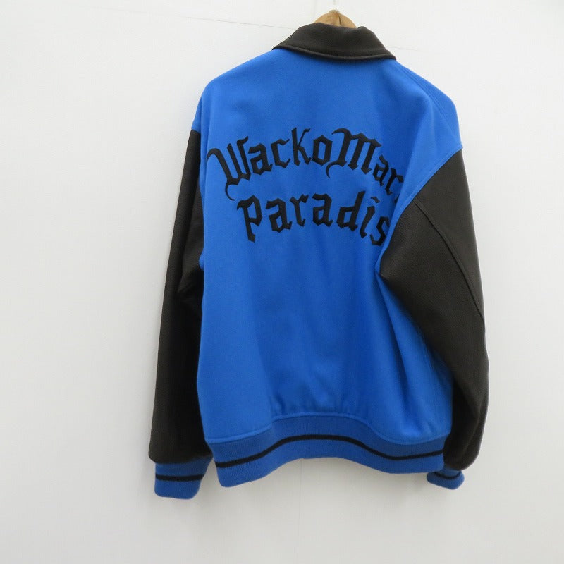WACKOMARIA | ワコマリア LEATHER VARSITY JACKET( TYPE-2 ) ウールジャケット スタジャン 26SS-WMO-BL06 ブルー サイズ：L【瀬戸大橋店】
