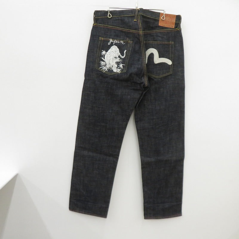 EVISU | エヴィス 虎 カモメ 刺繍 デニムパンツ 2001 サイズ:36×35 ネイビー【瀬戸大橋店】