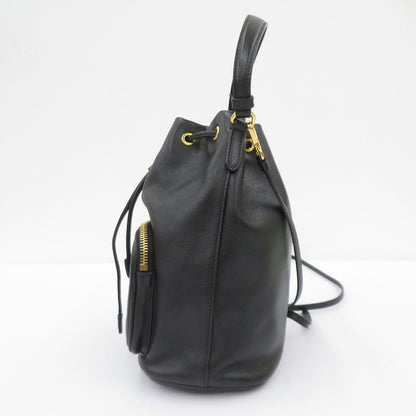 PRADA | プラダ デュエット レザー バケットバッグ ショルダーバッグ 1BH038 ブラック【瀬戸大橋店】