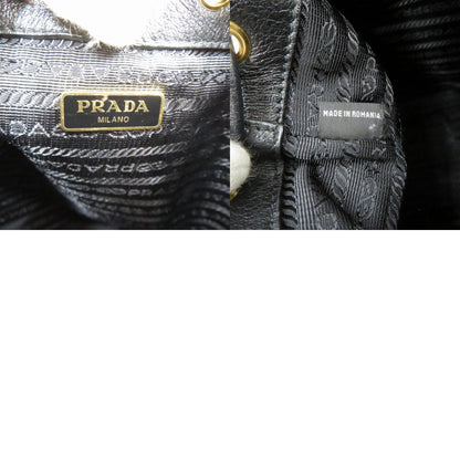 PRADA | プラダ デュエット レザー バケットバッグ ショルダーバッグ 1BH038 ブラック【瀬戸大橋店】
