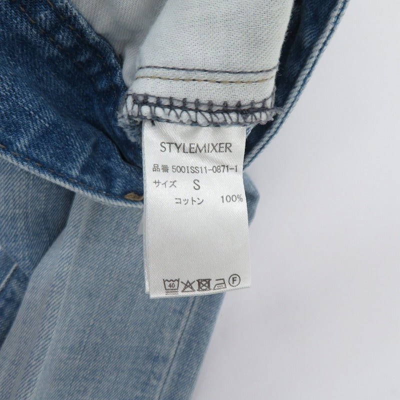 STYLEMIXER カットオフセンタープレスデニム デニムパンツ 500ISS11-0871-1 ブルー サイズ：S【瀬戸大橋店】