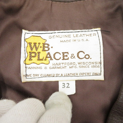 W.B.PLACE&Co USA製 ジャケット レザー ブラウン サイズ：32【瀬戸大橋店】