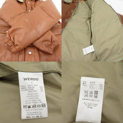 WEIRDO | ウィアード GOAT SKIN DOWN JACKET 'GROWN UP' レザー ダウンジャケット WRD-19-AW-01 ブラウン サイズ：S【瀬戸大橋店】
