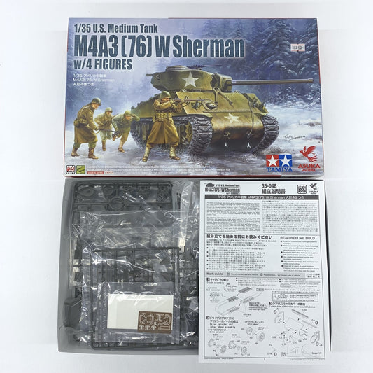 未組立 1/35 M4A3 (76) Wシャーマン ASUKA MODEL / フィギュア人形4体（タミヤ製）付属 / 35-048..
