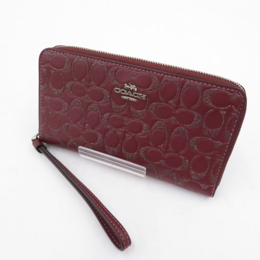 COACH | コーチ ﾚｻﾞｰｸﾘｯﾀｰｼｸﾞﾈﾁｬｰ 長財布 ｱｳﾄﾚｯﾄ・f80222 ブラウン【瀬戸大橋店】