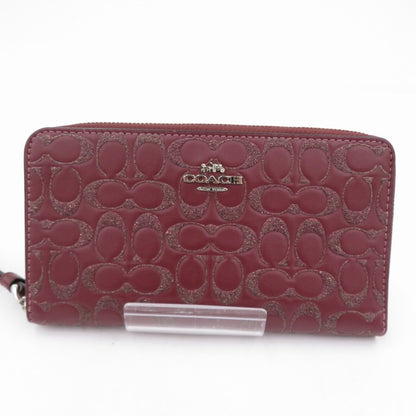 COACH | コーチ ﾚｻﾞｰｸﾘｯﾀｰｼｸﾞﾈﾁｬｰ 長財布 ｱｳﾄﾚｯﾄ・f80222 ブラウン【瀬戸大橋店】