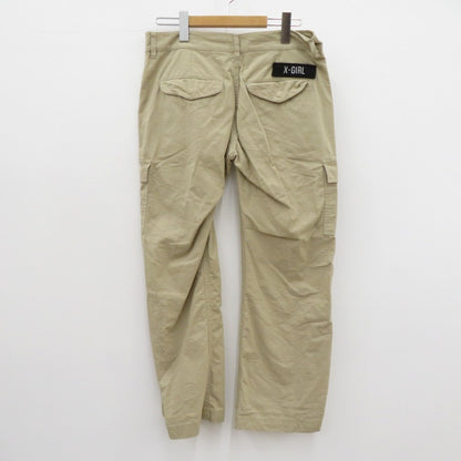 X-girl | エックスガール MILITARY FLARE PANTS カーゴパンツ 105232031007 カーキ サイズ：M【瀬戸大橋店】
